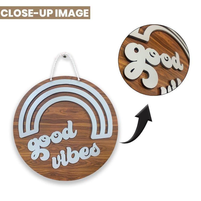 Wall Accents - Good Vibes Only Wall Decor - Brown