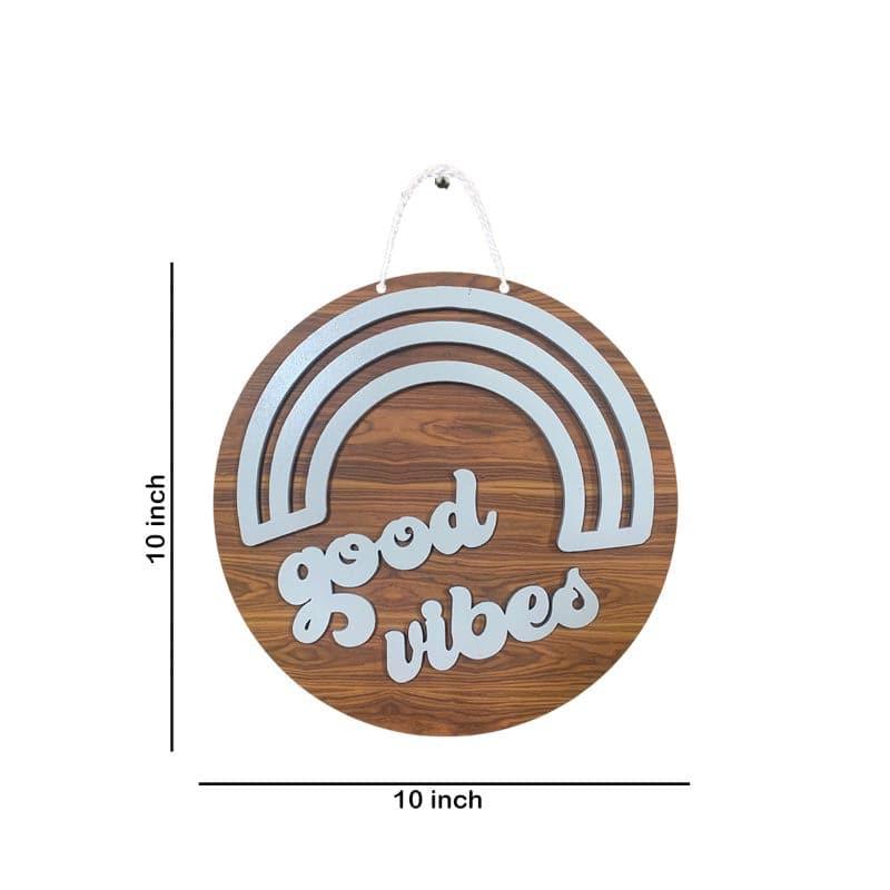 Wall Accents - Good Vibes Only Wall Decor - Brown