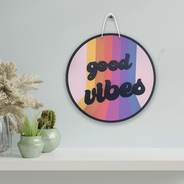 Wall Accents - Good Vibes Only Wall Decor - Rainbow