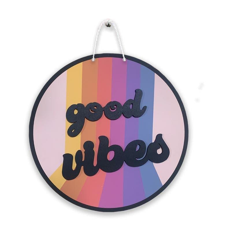 Wall Accents - Good Vibes Only Wall Decor - Rainbow