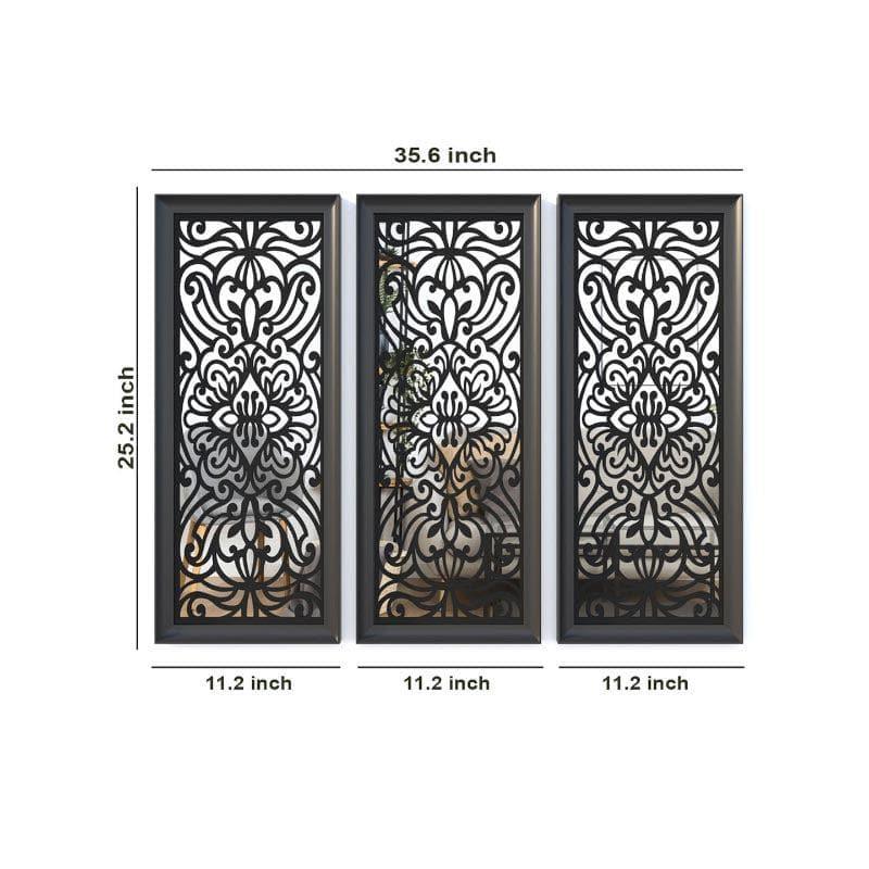 Buy Issena Decorative Wall Accent (Black) - Set Of Three Wall Accents from Vaaree