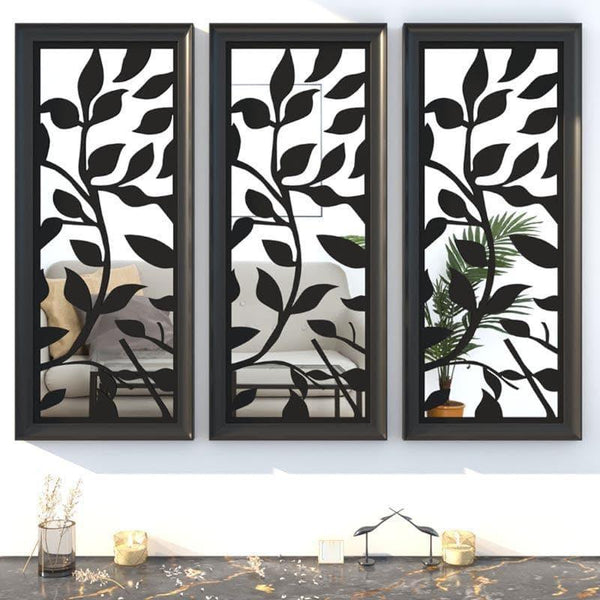 Wall Accents - Leafie Decorative Wall Accent (Black) - Set Of Three