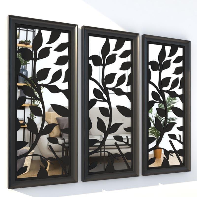 Buy Leafie Decorative Wall Accent (Black) - Set Of Three Wall Accents from Vaaree