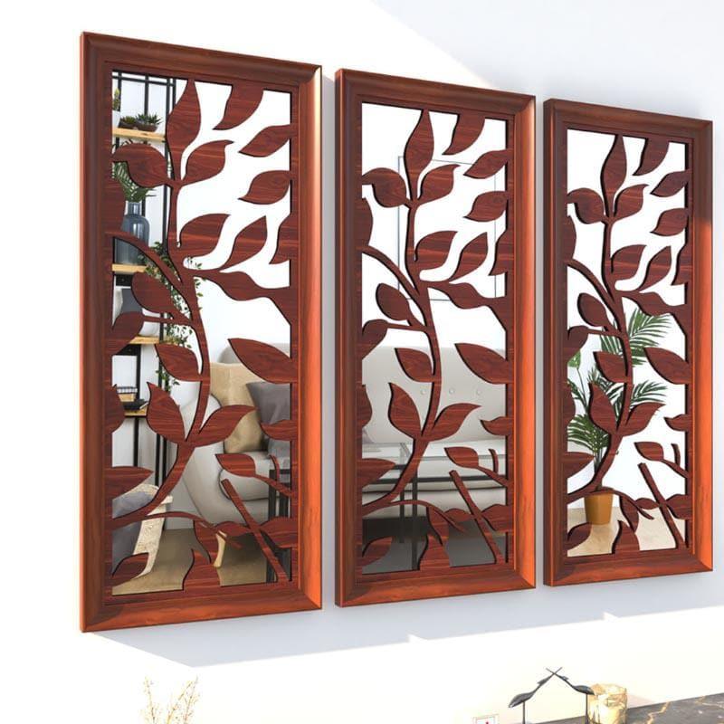 Buy Leafie Decorative Wall Accent (Brown) - Set Of Three Wall Accents from Vaaree