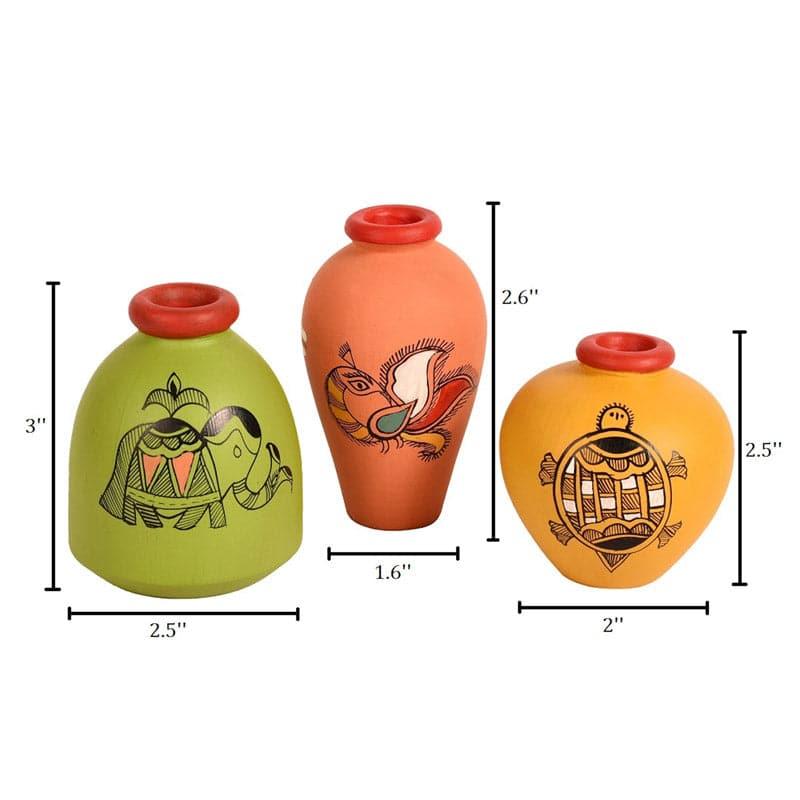 Buy Mastani Wall Shelf With Colored Pots - Set Of Five Wall Accents from Vaaree