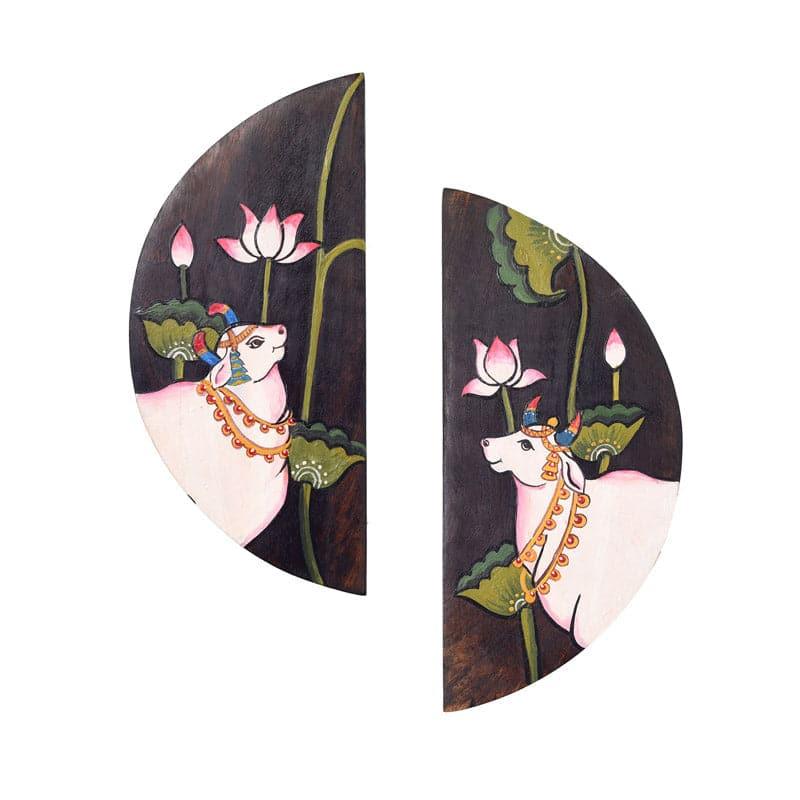 Buy Pichhwai Nandi Wall Accent - Set Of Two Wall Accents from Vaaree