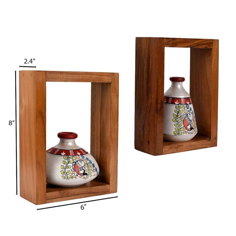 Wall Accents - Prabasa Wall Shelf With Pots - Set Of Four