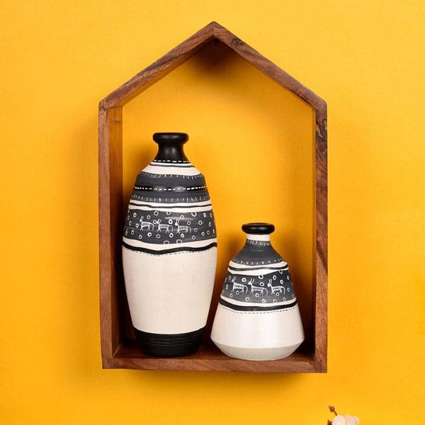 Wall Accents - Ranvita Wall Shelf With Pots - Set Of Thee