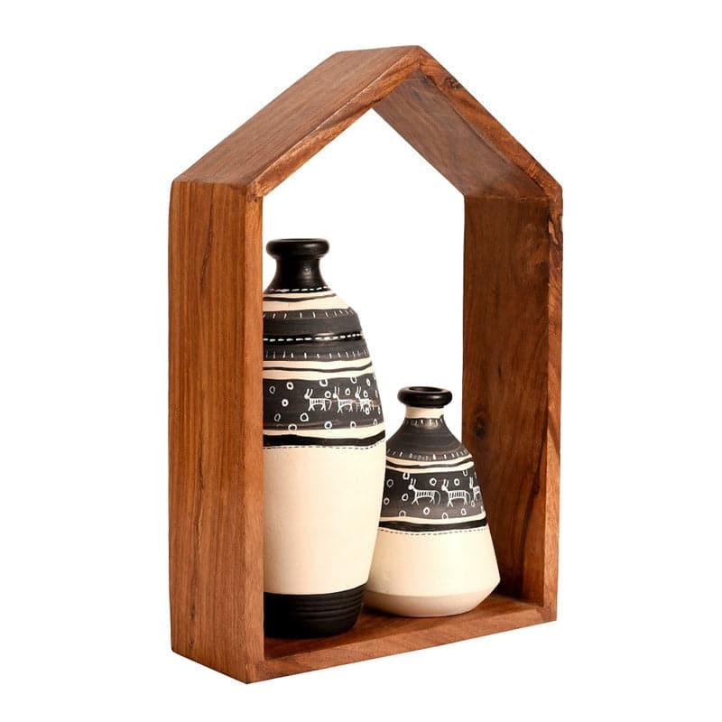 Wall Accents - Ranvita Wall Shelf With Pots - Set Of Thee