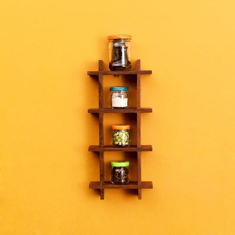 Wall Accents - Samparathi Wall Shelf With Pots - Set Of Five