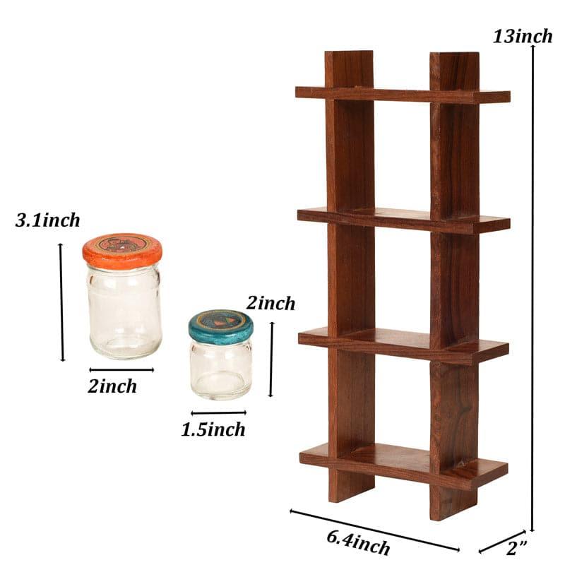 Wall Accents - Samparathi Wall Shelf With Pots - Set Of Five