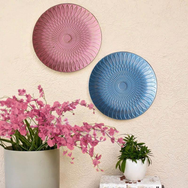 Wall Accents - Sinoya Decorative Wall Plates (Blue & Pink) - Set Of Two