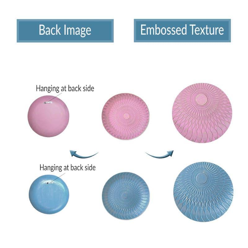 Wall Accents - Sinoya Decorative Wall Plates (Blue & Pink) - Set Of Two