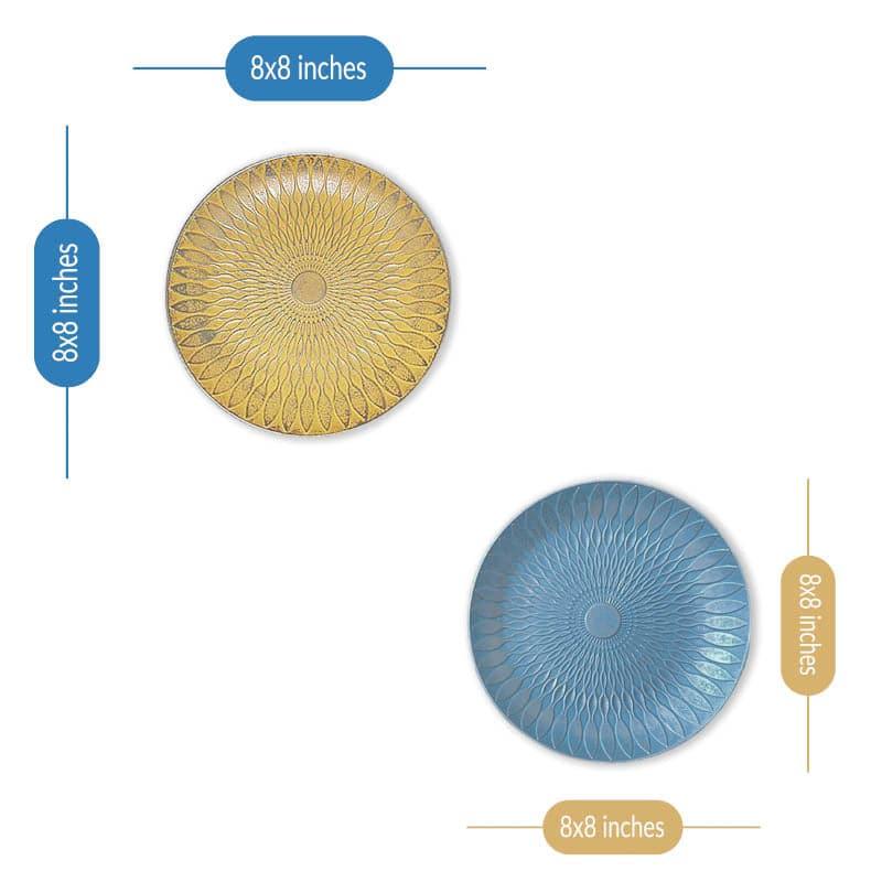 Buy Sinoya Decorative Wall Plates (Blue & Yellow) - Set Of Two Wall Accents from Vaaree