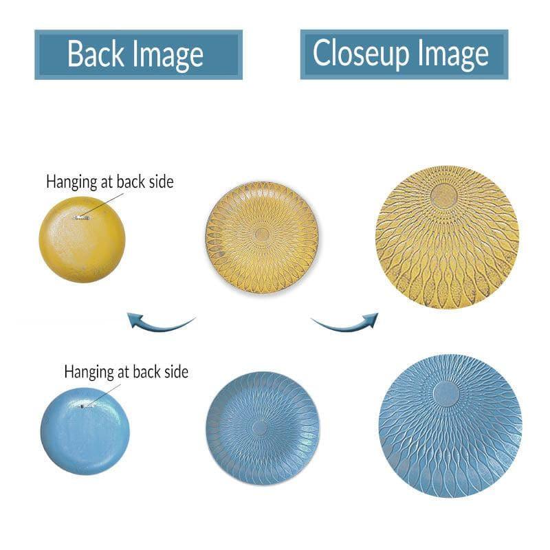 Buy Sinoya Decorative Wall Plates (Blue & Yellow) - Set Of Two Wall Accents from Vaaree