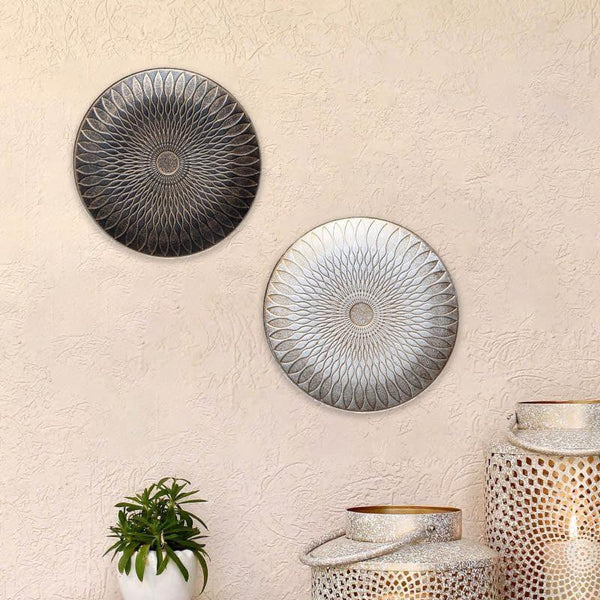 Wall Accents - Sinoya Decorative Wall Plates (Brown & White) - Set Of Two