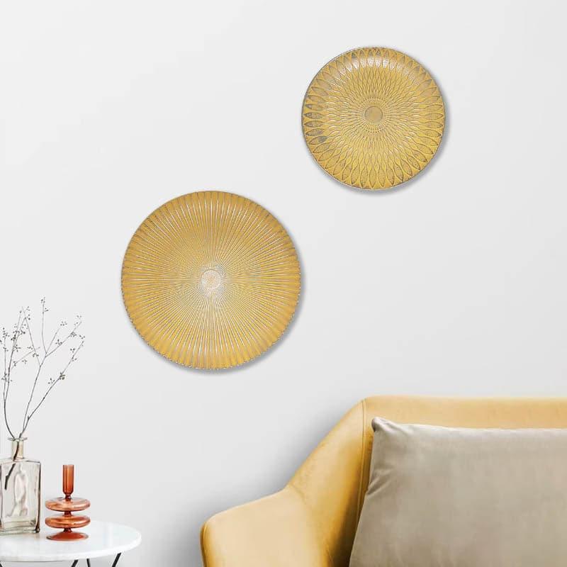 Wall Accents - Sinoya Decorative Wall Plates (Gold) - Set Of Two