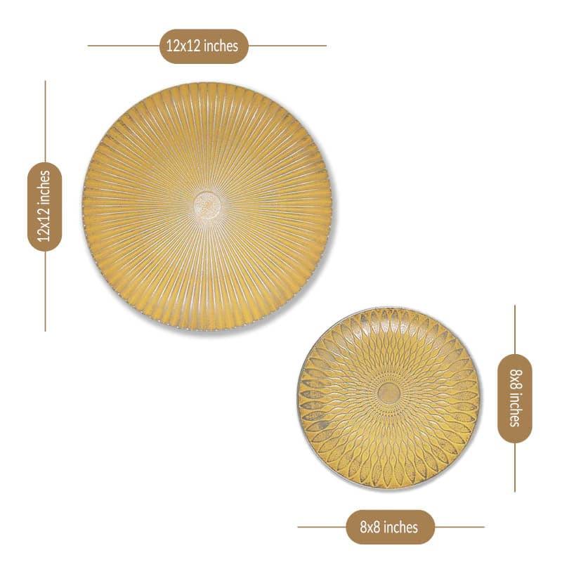 Wall Accents - Sinoya Decorative Wall Plates (Gold) - Set Of Two