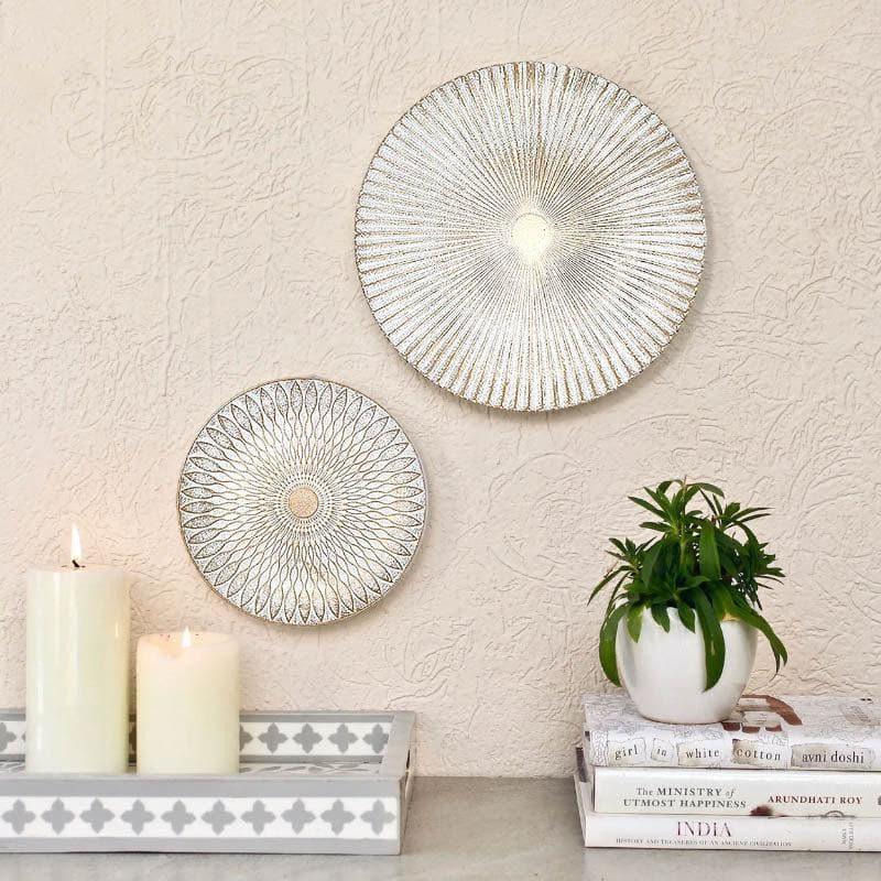 Buy Sinoya Decorative Wall Plates (White) - Set Of Two Wall Accents from Vaaree