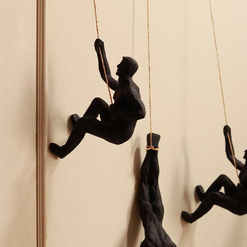 Buy The Alpinist Showpiece (Black) - Set Of Three Wall Accents from Vaaree