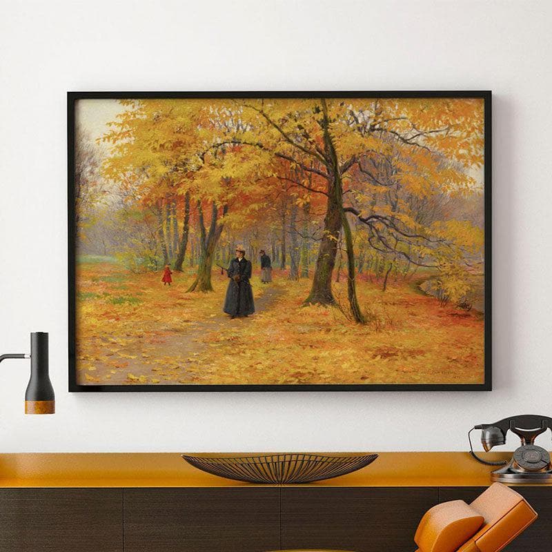 Wall Art & Paintings - A Forest Walk Wall Painting - Black Frame