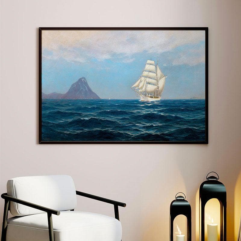 Wall Art & Paintings - A Sailing Ship Wall Painting - Black Frame