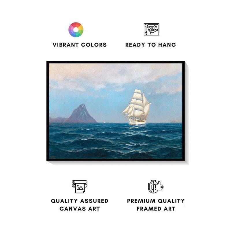 Wall Art & Paintings - A Sailing Ship Wall Painting - Black Frame