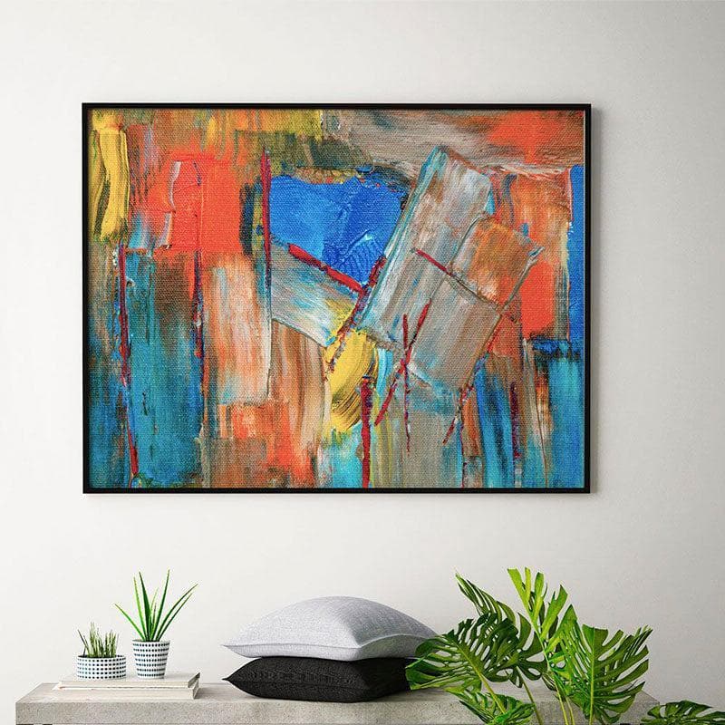 Wall Art & Paintings - Abstract Color & Contour Wall Painting - Black Frame