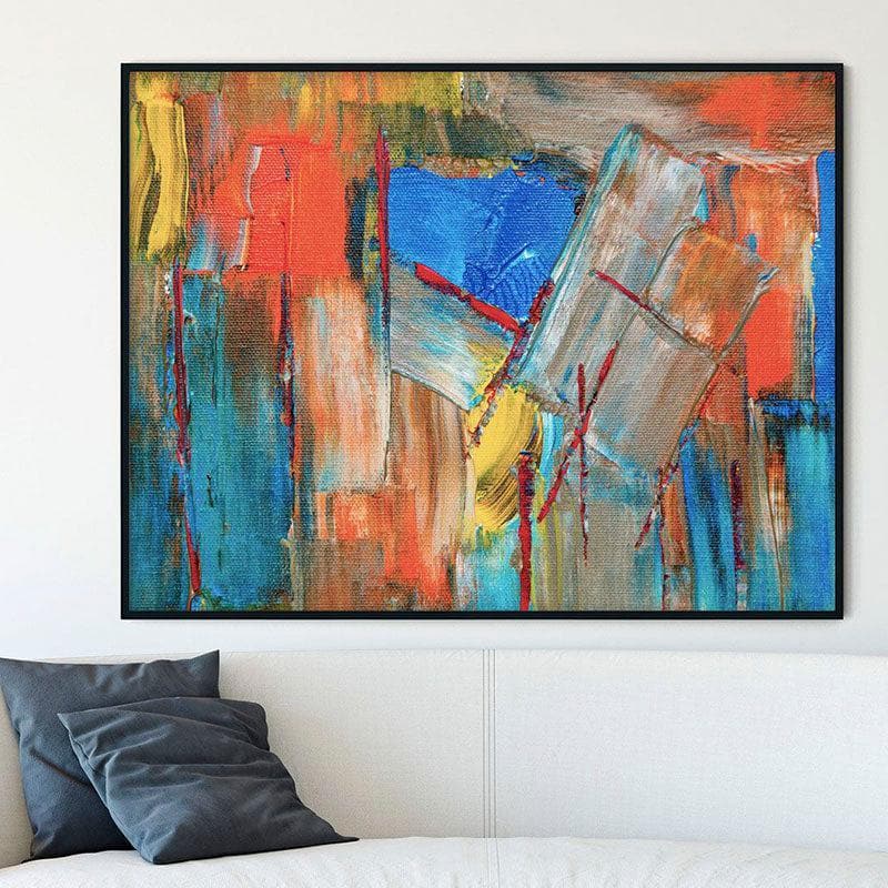 Wall Art & Paintings - Abstract Color & Contour Wall Painting - Black Frame