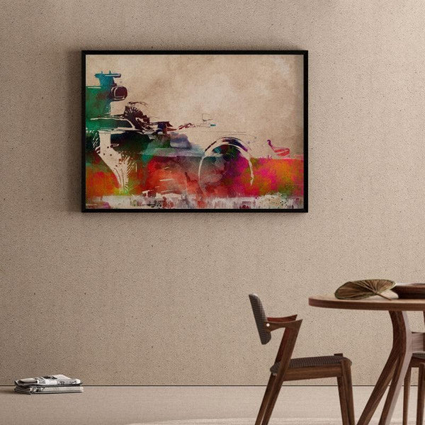 Wall Art & Paintings - Abstract Fielder Wall Painting - Black Frame