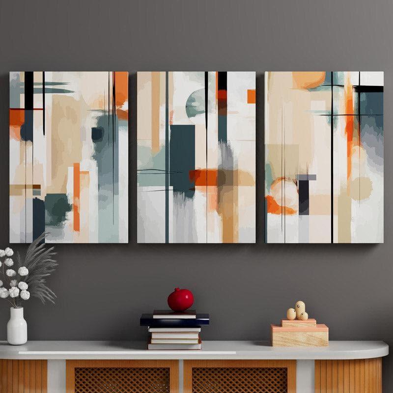 Buy Abstract Merry Wall Painting - Set Of Three Wall Art & Paintings from Vaaree