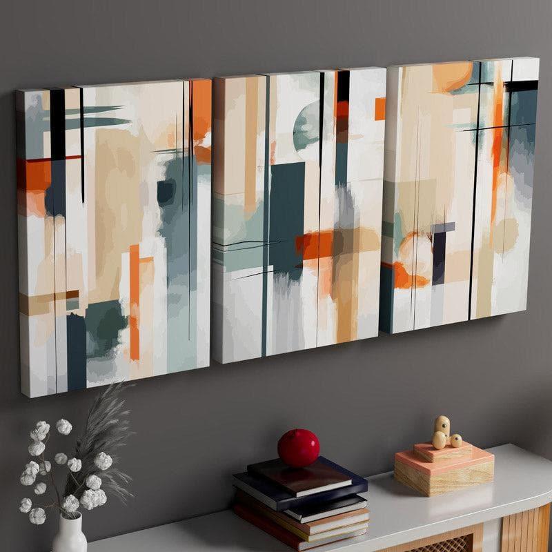 Buy Abstract Merry Wall Painting - Set Of Three Wall Art & Paintings from Vaaree