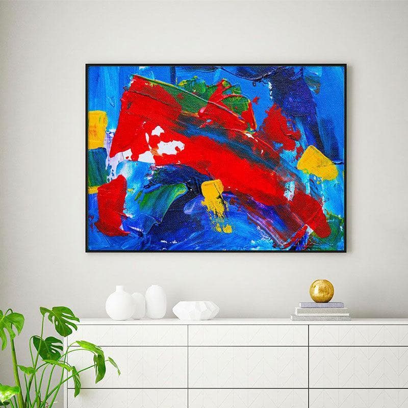 Wall Art & Paintings - Abstract Of Vibrant Colors Wall Painting - Black Frame