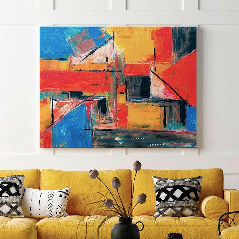 Wall Art & Paintings - Abstract Square boxes Painting - Gallery Wrap