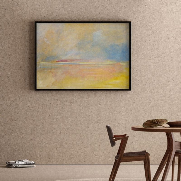 Wall Art & Paintings - Abstract Sunset Aura Wall Painting - Black Frame