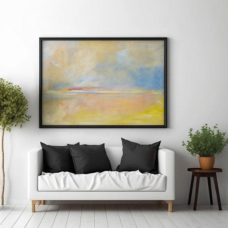 Wall Art & Paintings - Abstract Sunset Aura Wall Painting - Black Frame