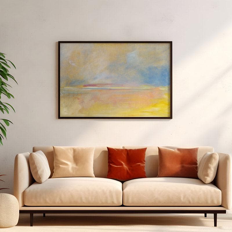 Wall Art & Paintings - Abstract Sunset Aura Wall Painting - Black Frame