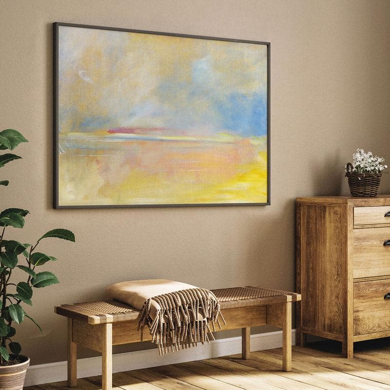 Wall Art & Paintings - Abstract Sunset Aura Wall Painting - Black Frame