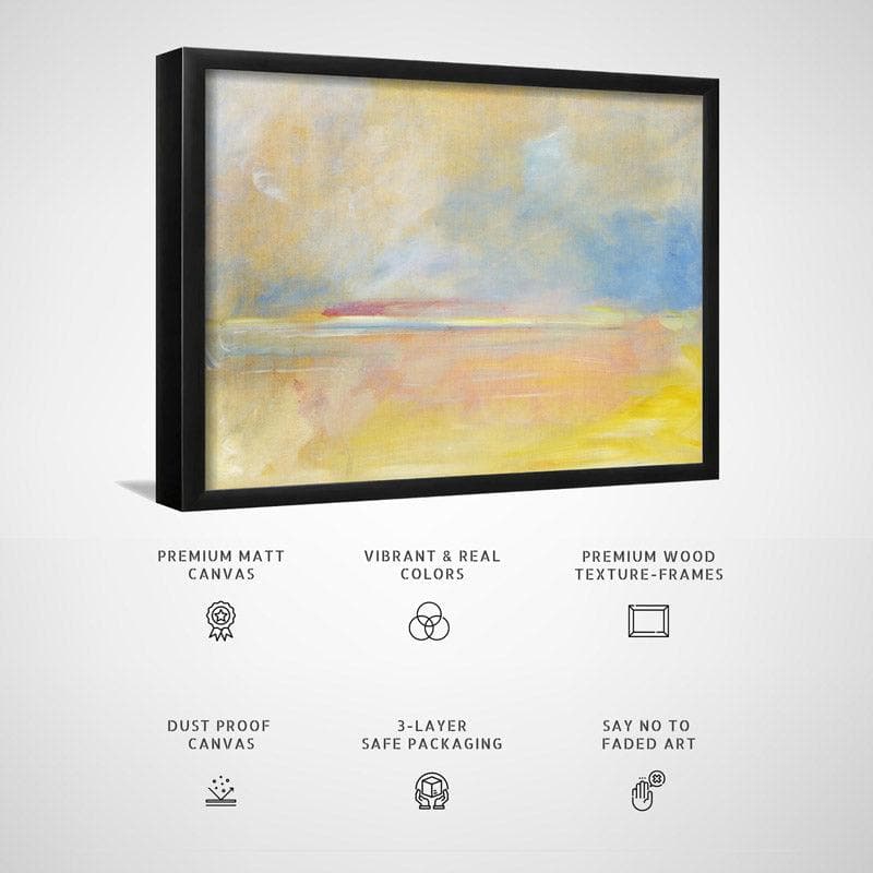 Wall Art & Paintings - Abstract Sunset Aura Wall Painting - Black Frame