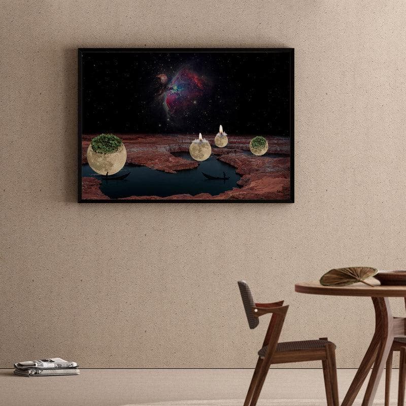 Wall Art & Paintings - Abstract Worlds Wall Painting - Black Frame