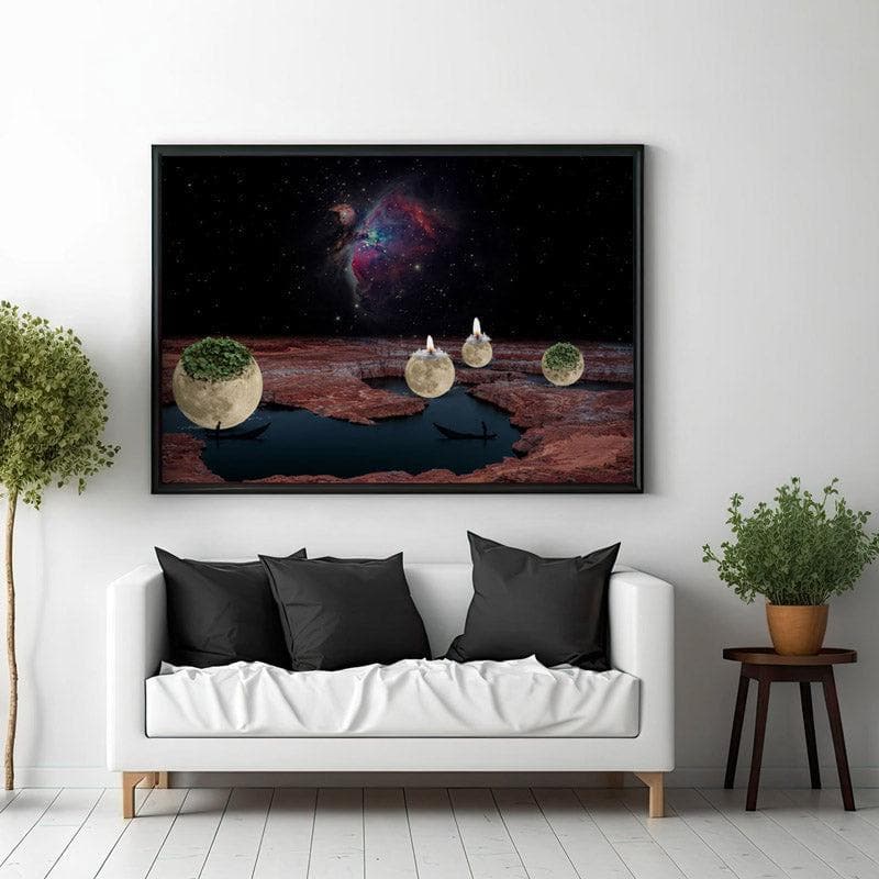 Wall Art & Paintings - Abstract Worlds Wall Painting - Black Frame