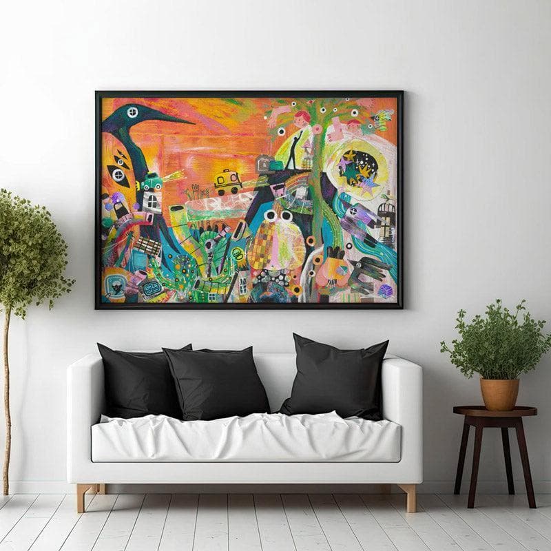 Wall Art & Paintings - Abstract Zootopia Wall Painting - Black Frame