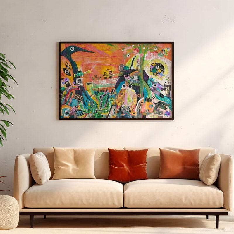 Wall Art & Paintings - Abstract Zootopia Wall Painting - Black Frame