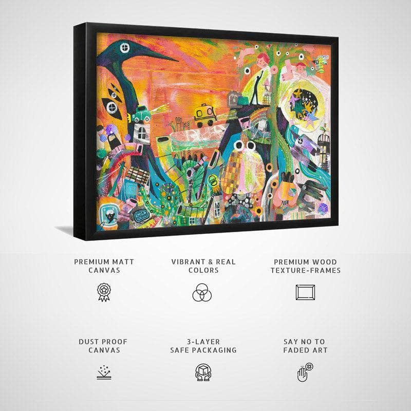 Wall Art & Paintings - Abstract Zootopia Wall Painting - Black Frame