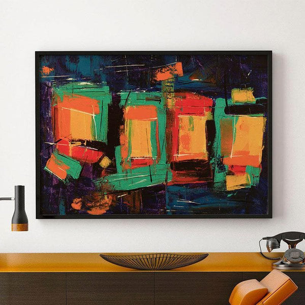 Wall Art & Paintings - Amalgamation of Colors Wall Painting - Black Frame