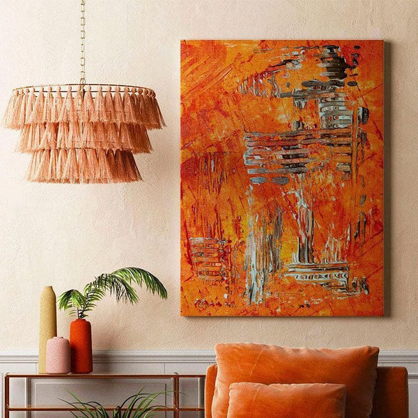 Wall Art & Paintings - Amber Orange Wall Painting - Gallery Wrap