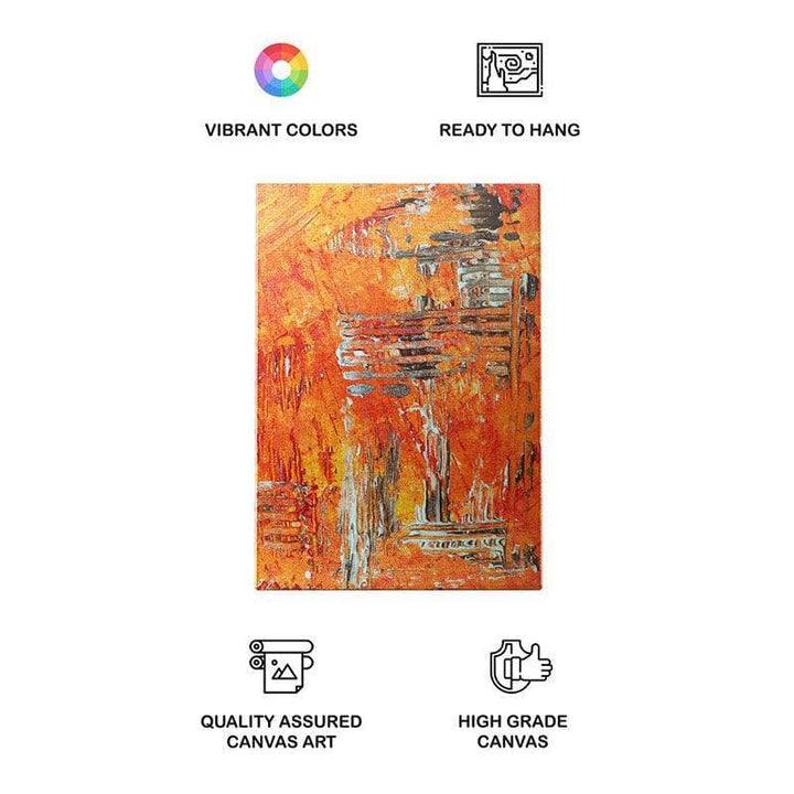 Wall Art & Paintings - Amber Orange Wall Painting - Gallery Wrap