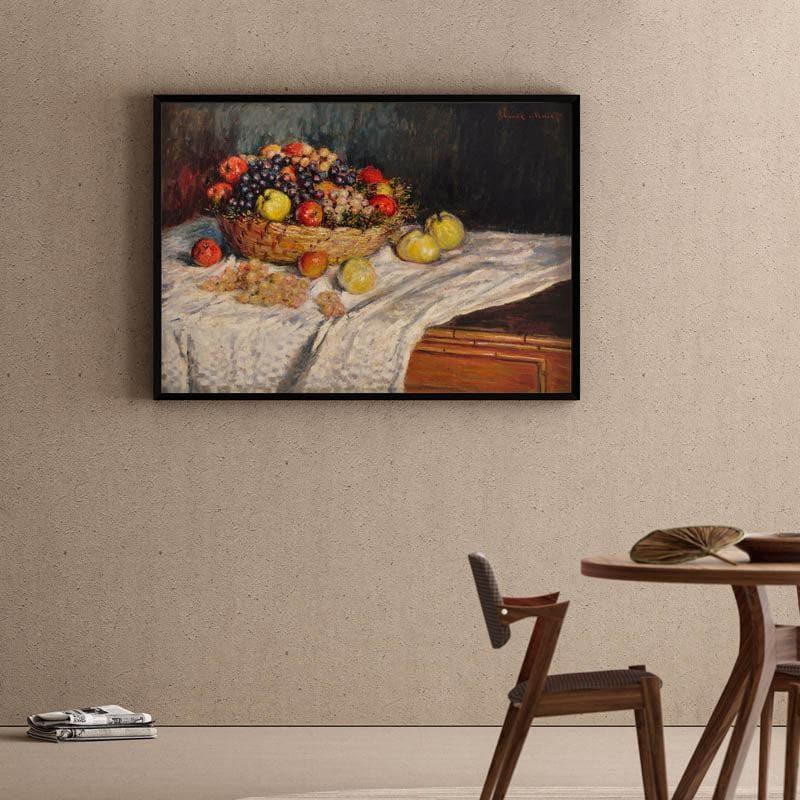 Wall Art & Paintings - Apples And Grapes 1880 By Claude Monet - Black Frame