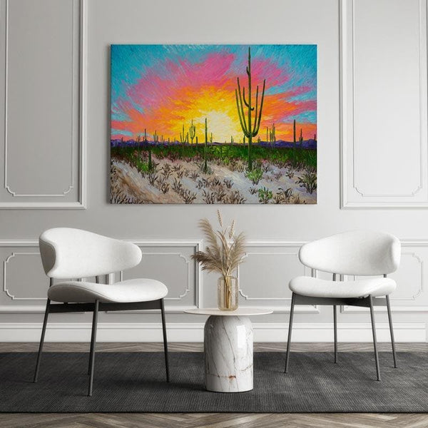 Wall Art & Paintings - Arizona Desert Wall Painting - Gallery Wrap