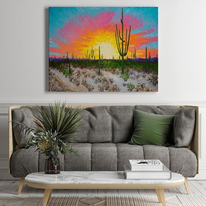 Wall Art & Paintings - Arizona Desert Wall Painting - Gallery Wrap